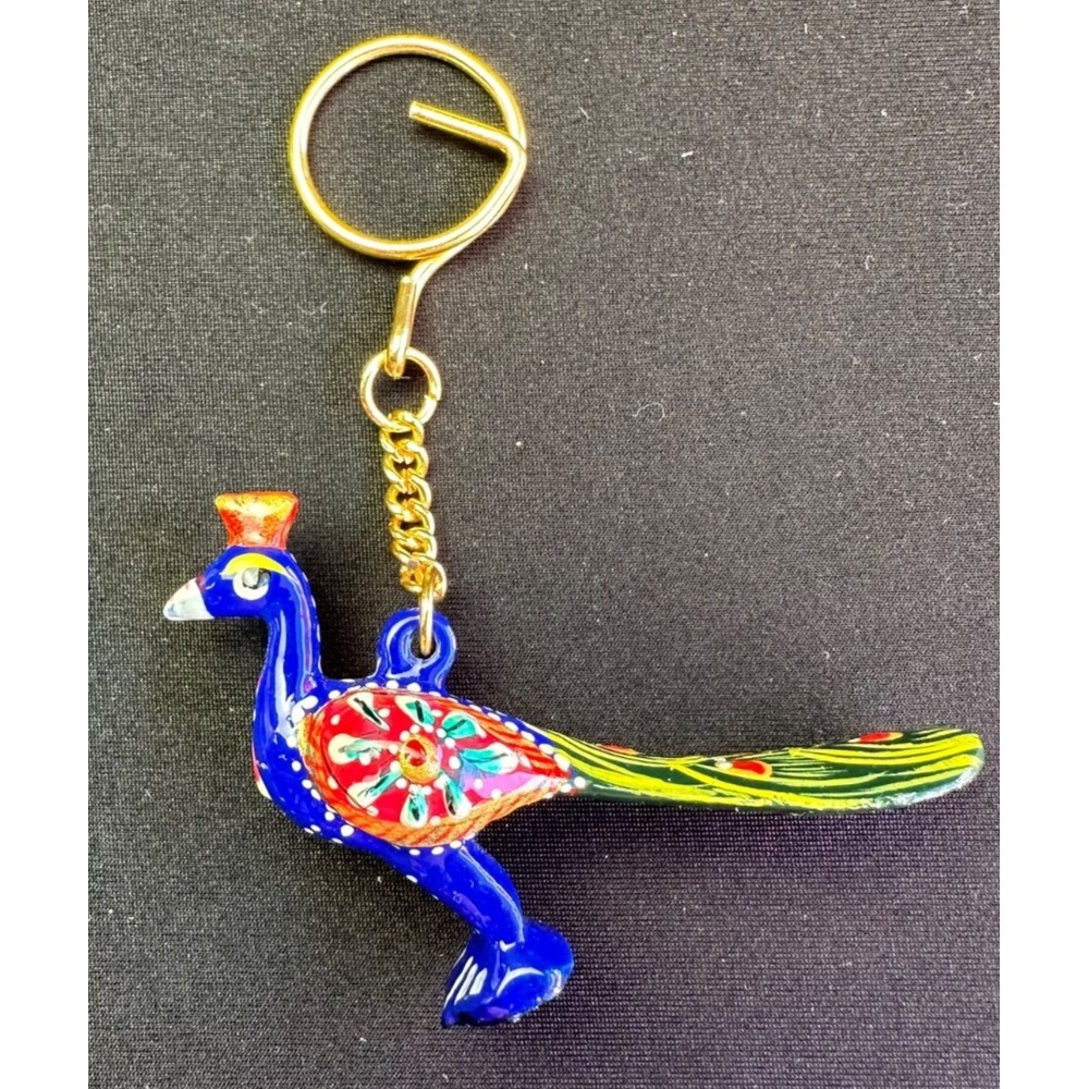 Colorful Peacock Enamel Keychain Alloy Bird Bag Charm Car Key Ring Artisan Gift